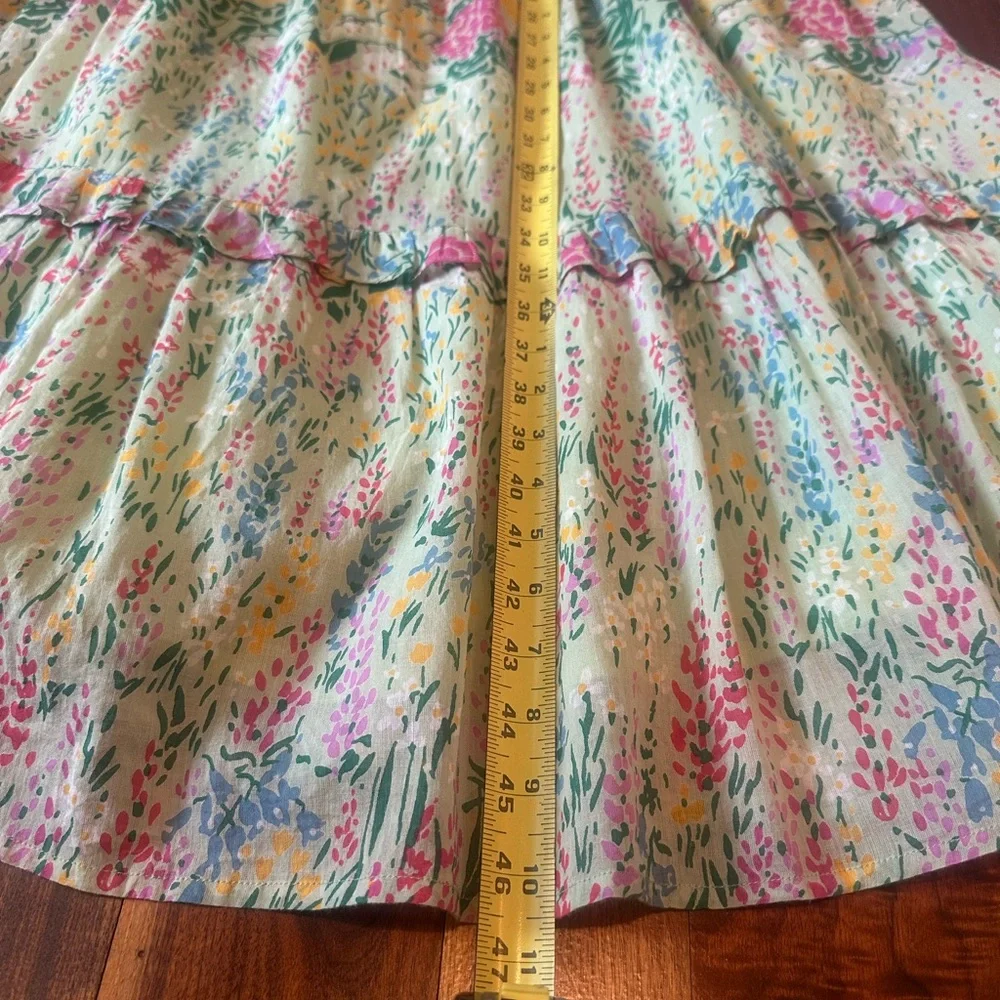 Banjanan Hazel Sleeveless Tiered Maxi Dress in Dawn Chorus Pistachio Green; XS - Picture 13 of 15